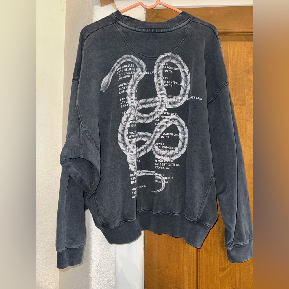ANINE BING Jaci Sweatshirt Twisted Snake In Washed black Size M
